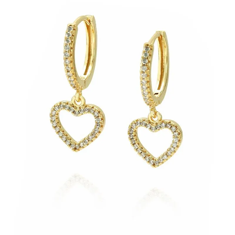 Kolczyk w kształcie serca ze srebra próby 925