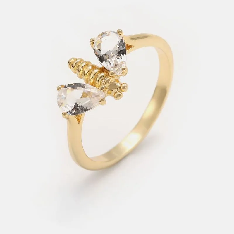 Modny śliczny pierścionek ze zwierzęciem pszczoły