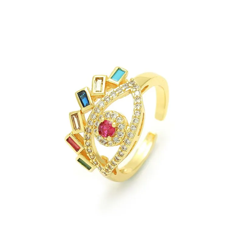 Pozłacany regulowany pierścień złego oka