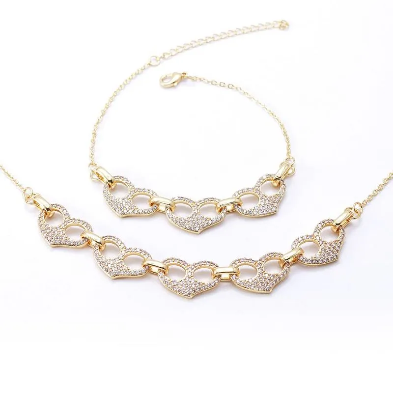 Naszyjnik Bransoletka Zestaw biżuterii w kształcie serca