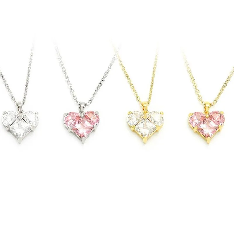 Romantyczny wisiorek w kształcie serca, pozłacany