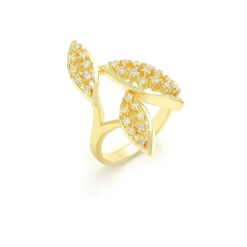 Srebrny pierścionek na palec w kształcie liścia