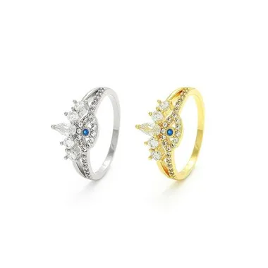 Pozłacany srebrny pierścień złego oka