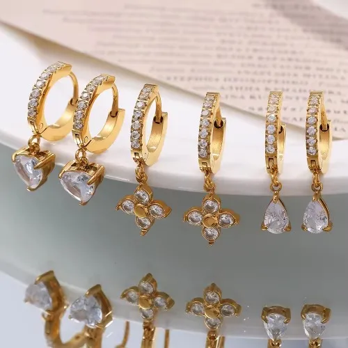 Kolczyki pozłacane 18-karatowym złotem