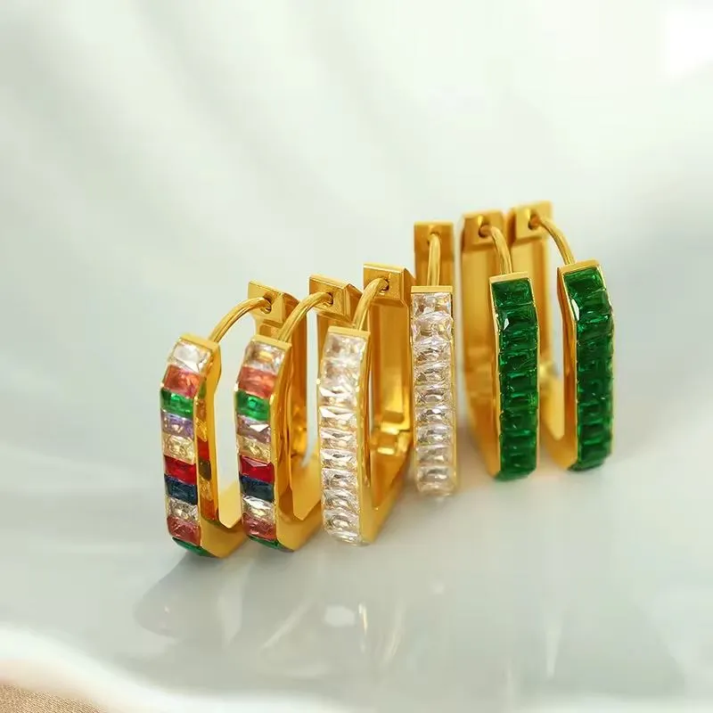 Geometryczne kolczyki ze stali nierdzewnej